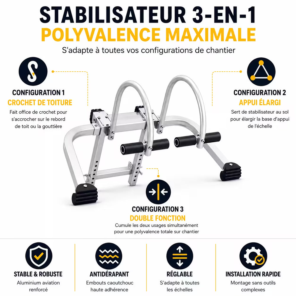 Stabilisateur Échelle Télescopique 2-en-1 — photo 2
